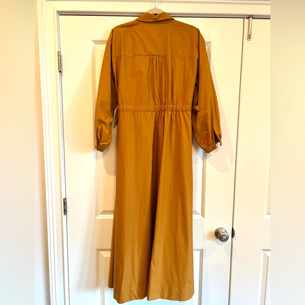 NEW Maeve Cinched Waist Cotton Maxi Shirt Dress Anthropologie Cedar, Medium, NWT - Picture 9 of 15